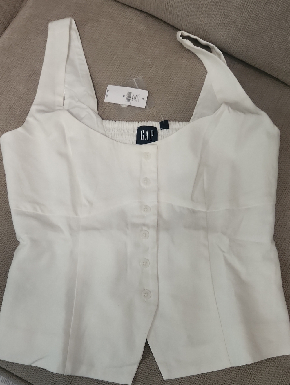 NWT GAP White Button-Front Cropped Camisole